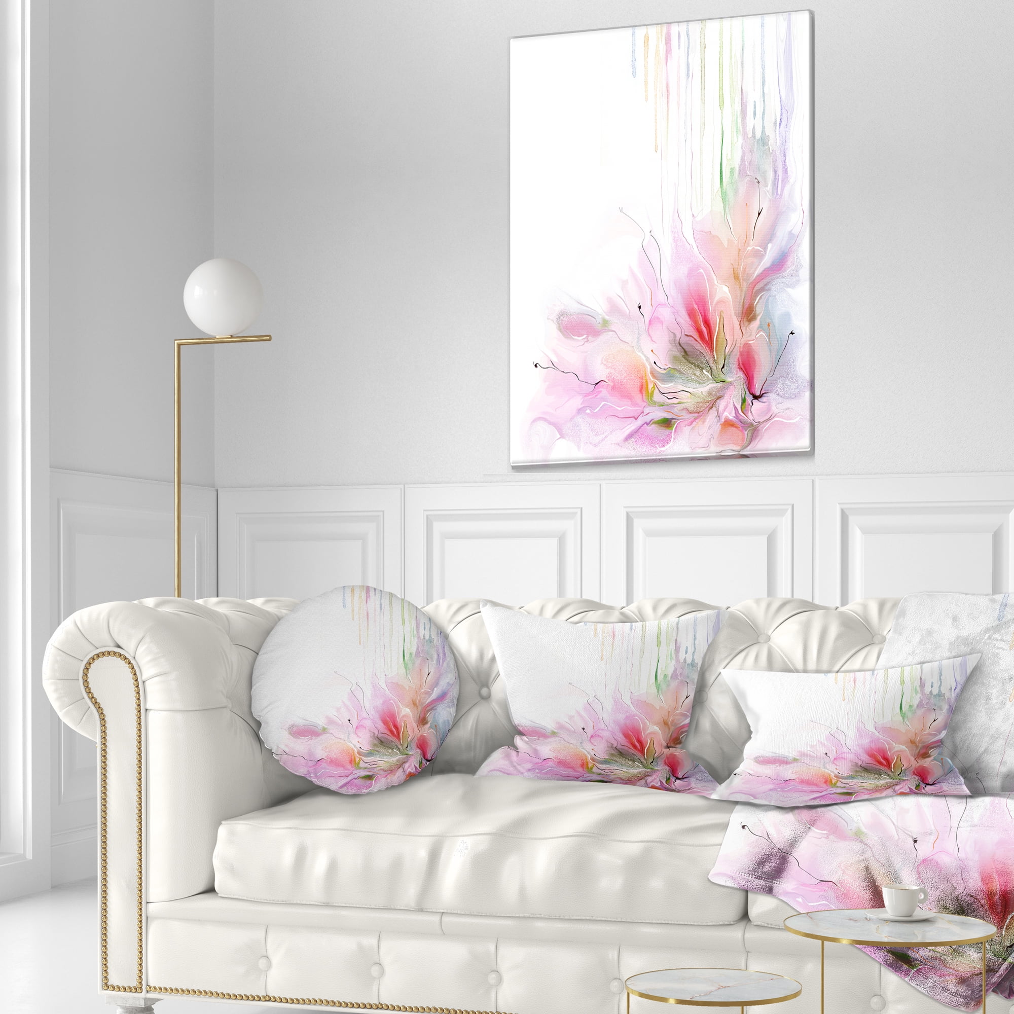Designart Floral Composition - Floral Throw Pillow - 12x20
