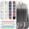 thumbnail image 1 of (Black) Nail Art Design Accessories Nail Art Brush Set, 1 of 4