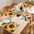 thumbnail image 5 of Pastoral Sunflower Placemats Set of 8, Country Floral Retro Letter Background Non-Slip Place Mats Washable Table Mats for Kitchen Dining Table Decorations Indoor/Outdoor, 5 of 9
