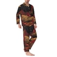 thumbnail image 2 of Bingfone Men's Pajama Set 2 Piece Loungewear PJs, Long Sleeve with Pajama Pants-Lunar Mountains Golden Rivers, 2 of 7