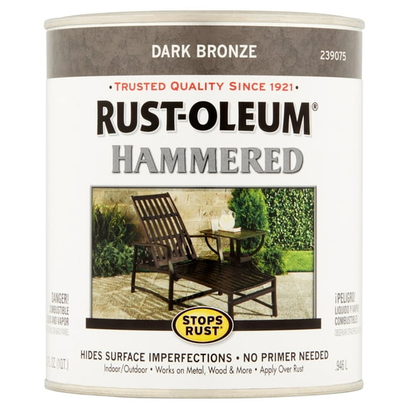 Rust-Oleum Stops Rust Dark Bronze Hammered Paint, 32 fl oz
