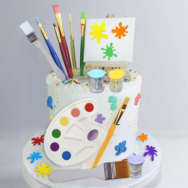 Set de decoración de tartas SONICEBUY Art Paint, 26 unidades, para fiestas infantiles