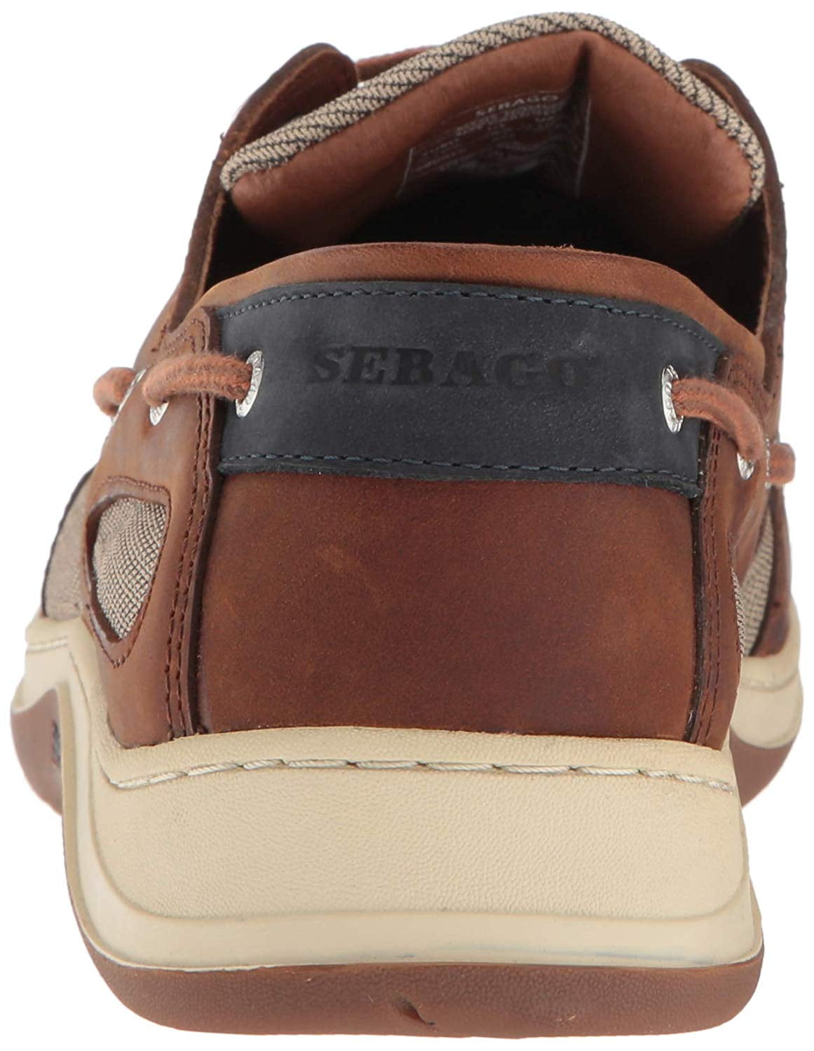 Men's Sebago Clovehitch Brown Cinnamon Leather Lace Up Deck Shoes