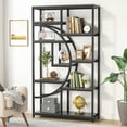 thumbnail image 5 of Industrial 5 Tier Etagere Bookcase Freestanding Tall Bookshelves Display Shelf Storage Organizer with 9-Open Storage, 5 of 7