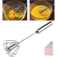 thumbnail image 1 of Batidor semiautomático de acero inoxidable 2025 con paño de limpieza, herramienta de Wisking inoxidable, batidor de huevos multifuncional para cocina, hogar, huevos, leche, mezclr de mano (A3, 1 of 3