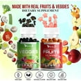 thumbnail image 5 of Made with Real Fruit and Real Veggie Gummies - Superfood Vegetable Vitamin Supplement for Women,Men & Kids - with a Blend of Fruit and Greens for Daily Health (60-Day Supply), 5 of 9