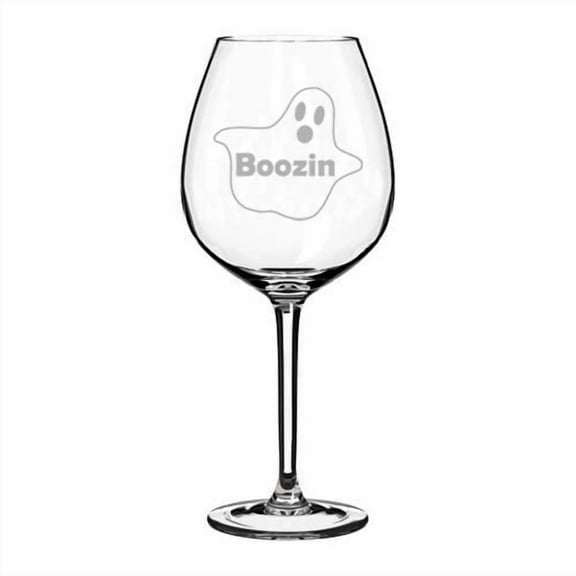 Wine Glass Goblet Boozin Ghost Funny Halloween (20 oz Jumbo)