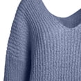 thumbnail image 7 of iHPH7 Off the Shoulder Sweater Womens Fall Tops Fall Outfits for Women Fall Sweaters for Women Womens Fall Clothing Pullover Sweaters for Women Soft Sweaters for Women Blue L, 7 of 7