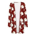 thumbnail image 4 of Lilgiuy Womens Christmas Printed Coat Long Sleeve Cardigan With Pocket Loose Casual Blouse Tops Wine8 2022 Fall Winter, 4 of 4