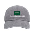 thumbnail image 2 of LIZUOJUN Soccer Baseball Cap Cotton Breathable Adjustable Baseball Hat Embroidered Printed Unisex European Style for Watching Games Outdoor Activities Fan Accessories,Grey, 2 of 4
