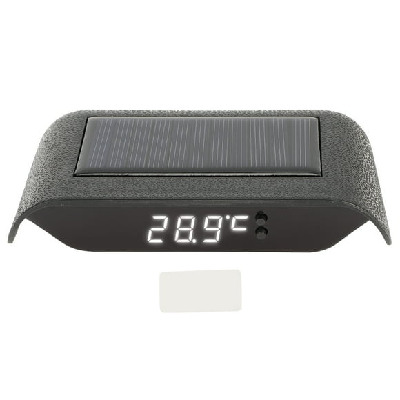 Reloj digital luminoso LED portátil con energía solar para decoración de vehículos, automóviles y camiones, color blanco
