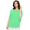 thumbnail image 3 of Made by Johnny Women's Scoop Neck Half Sleeve Batwing Dolman Top L MINT, 3 of 6