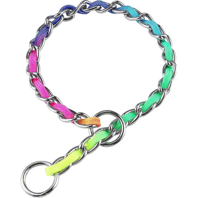Chain Dog Leash, Stainless Steel Heavy Duty Training Chain Leash With Soft Handle For Medium Large Dogs, 23.6 Inches 4.0 Mm