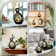 thumbnail image 6 of 2 Pcs Modern Room Ceramic Decor Center Pieces Table Decorations Ceramic Statue Coffee Table Decor Dining Table Decor Centerpiece for Home Office Coffee Table Living Room, 2 Size (Black, Gold), 6 of 7