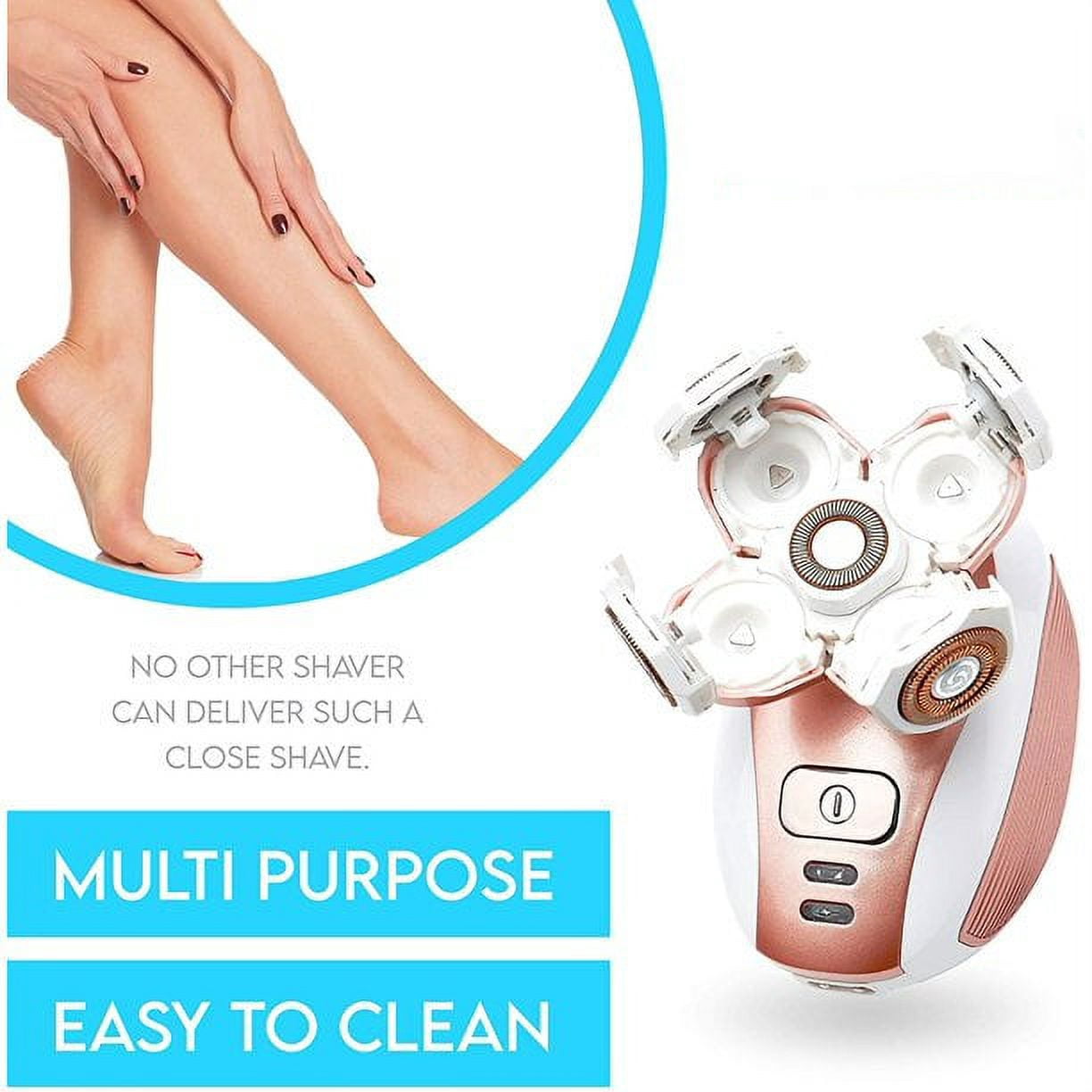 Electric Leg Shaver for Women - Rechargeable Painless Lady Razor for Leg Face Lips Body Underarms Armpit - Female Cordless Bikini Trimmer