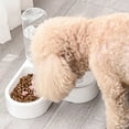 thumbnail image 3 of Walbest 2 in 1 Double Dog Food and Water Bowl Set, Heart Shape Wall Corner Pet Automatic Water Dispenser Detachable Feeder Bowl No-Spill for Cats Small Dog (White), 3 of 7