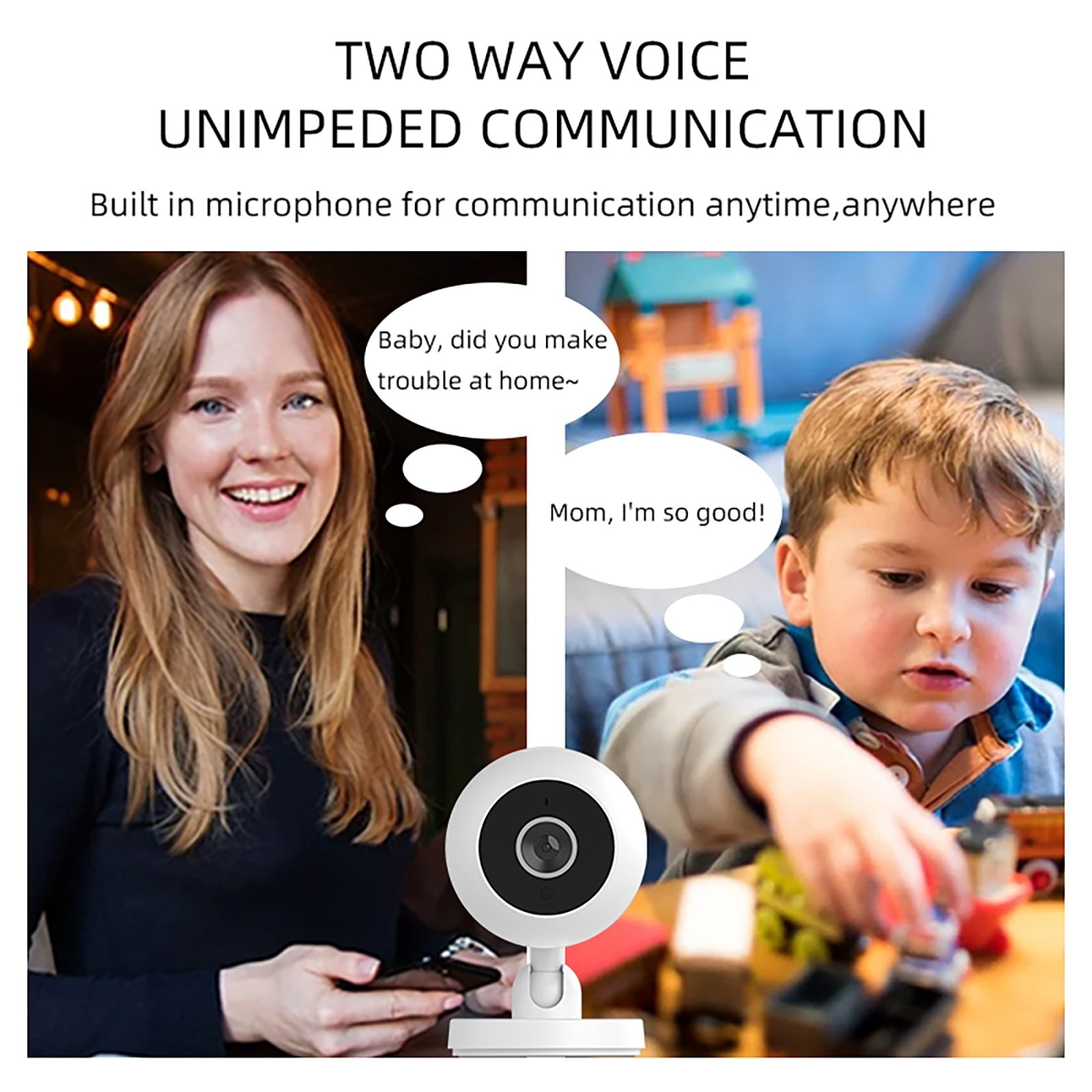 Up to 50% off! YOHOME Camera WiFi Baby Monitor 1080P Indoor A I Tracking Audio Video Surveillance Smart 2pc