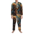 thumbnail image 3 of Salouo Cute Butterfly Bear Print Button-Front Long Sleeve Pajama Set for Men, Soft 2Pjs Men's Long Sleeve Sleepwear-X-Large, 3 of 7