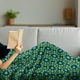 thumbnail image 3 of Ethnic Soft Flannel Fleece Throw Blanket, Floral Motif Ornamental Geometric Petals Timeless Oriental Pattern, Cozy Plush for Indoor and Outdoor Use, 50" x 70", Yellow Teal and Blue, by Ambesonne, 3 of 5