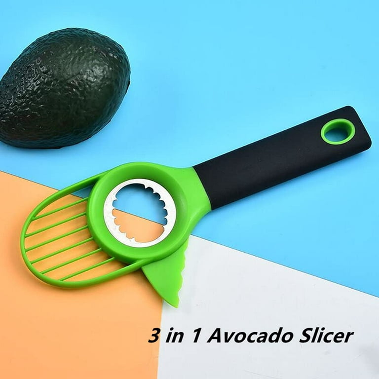 Avocado Peeler，Avocado Slicer Seed Remover, 3 in 1 Avocado Cutter Tool with  Good Grip Handle，Fruit & Vegetable sheller Kitchen Tools （Green & Blue