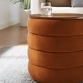 thumbnail image 4 of Modway Mezzo Round Performance Velvet Storage Ottoman in Rust, 4 of 9