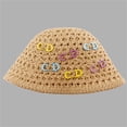 thumbnail image 3 of YooGuoGuo Summer Bucket Hats Women Straw Beach Hat Crochet Sun Hat Hollow Kint Handwoven Cute Colorful Pin Decoration Hats, 3 of 7