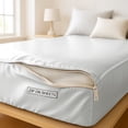 thumbnail image 5 of Silk Zip On Fitted Sheets Full XL Size 54X80 - Includes 2 Zip On Sheets +1 Bottom Fitted Base - Fit's 16” In Deep Pocket - Easy to Use,Soft,Smooth -Fitted Sheet-White - Color, 5 of 9