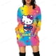 thumbnail image 2 of Vestido de suéter con estampado 3D de Hello Kitty para mujer, Sudadera con capucha de Anime japonés, vestido informal Sexy, vestido Kawaii suelto, moda de otoño, 2 of 3