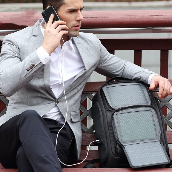 Solar Charging Outdoor Business Backpack,Black
