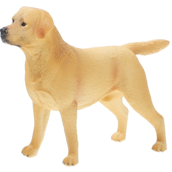 SOPOTUTU Miniature Yellow Dog Figurine Plastic Model 1 Piece Garden Decor Reward Collectible