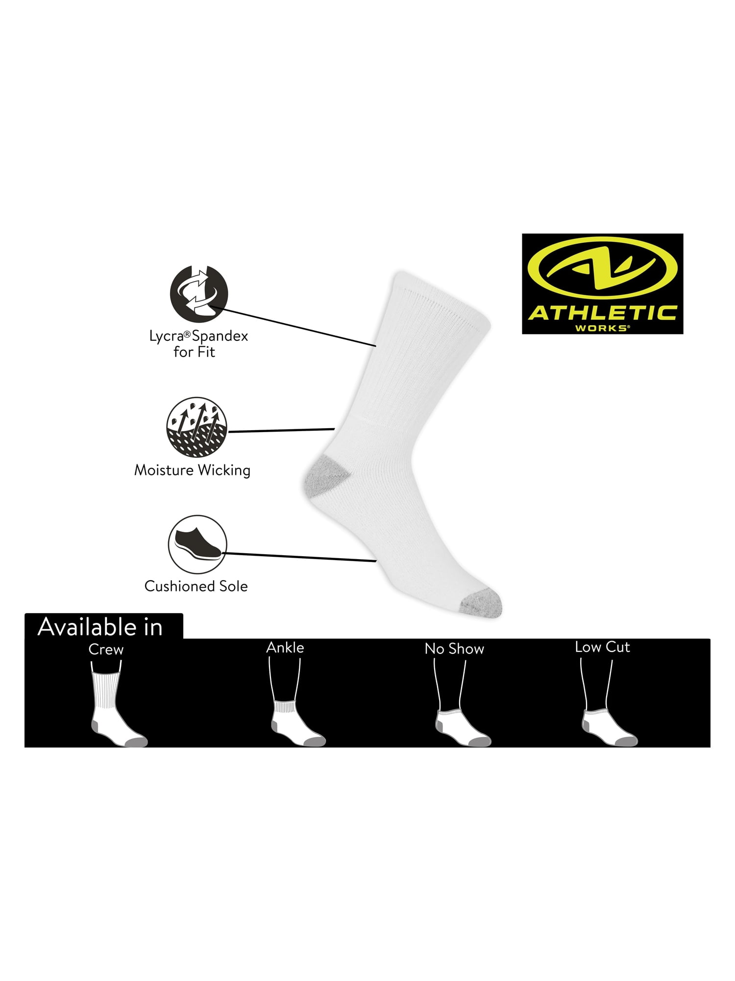 Athletic Works Men's Low Cut Socks 24 Pack