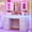 White: 42'', variant on Vanity Desk with Mirror and Lights, 45.3in Makeup Vanity with 7 Drawers & Large Mirror, Black Vanity with 3-Color Adjustable Lighting & Charging Station, Make Up Vanity for Bedroom