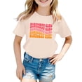 thumbnail image 1 of MEZZALL T-Shirt Décontracté à Lettres pour Filles, Col Rond, Manches Courtes, Coloré, 8-9 Ans, 1 of 3