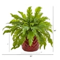 thumbnail image 2 of Nearly Natural 14in. Fern Artificial Plant in Red Vase, Green, 2 of 2