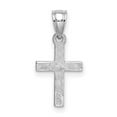thumbnail image 4 of 14k White Gold Mini Religious Faith Cross With Diamond Shape Center Measures 17.7mm long Jewelry for Women, 4 of 6