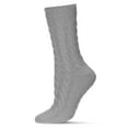 thumbnail image 5 of MeMoi Weaved Flower Chunky Knit Crew Sock - Womens - Female, One Size, Black, 5 of 8
