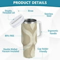thumbnail image 2 of Yayeee 40oz Stainless Steel Tumbler with Straw and Handle Double-Wall Insulated Travel Water Bottle, Light Brown Pattern, 2 of 8