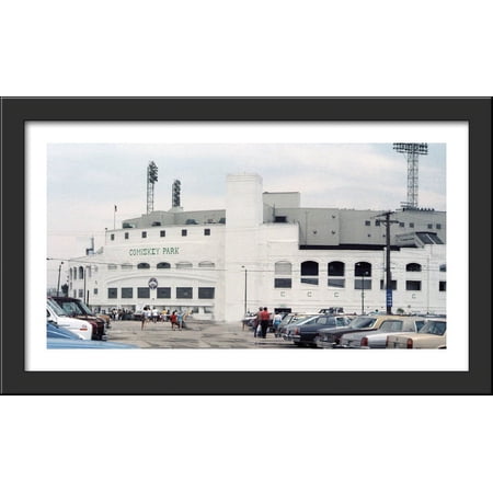 Comiskey Park 40×22 Large Black Wood Framed Print Art – Home of the Chicago White Sox