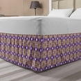 thumbnail image 1 of Abstract Bed Skirt, Retro Groovy Psychedelic Pattern Feel Repetitive Continuing Art, Elastic Bedskirt Dust Ruffle Wrap Around for Bedding Decor, 4 Sizes, Blue Violet and Pale Camel, by Ambesonne, 1 of 2