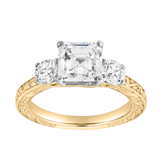 Nyraelle 14K Gold 2.70 Ct Asscher Lab Grown Diamond Engagement Ring