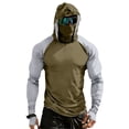 thumbnail image 3 of Trgacdwlo S-4XL Color Block Mens UPF 50+ Sun Protection Hoodie Raglan Long Sleeve Thumb Hole Men Rash Guard with Face Mask Mens Fishing Shirt, 3 of 10