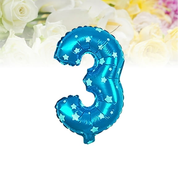 Worgeous Number Balloons 1Pack Blue Aluminium Foil for Birthday and Wedding Events