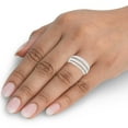 thumbnail image 4 of Pompeii 1 1/4 Ct Diamond Ring Womens Fashion Cocktail Multi Row Wide Band 14k White Gold, 4 of 4