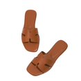 thumbnail image 2 of Slide Sandals Stratuxx Kaze vestido plano con punta abierta para mujer, negro, 2 of 9