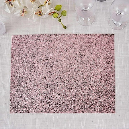 

BalsaCircle 6 Pieces Pink 16 Rectangle Glitter Faux Leather Placemats Party Decor