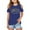 Blue, variant on Girls T Shirts Kids Letter Printed Short Sleeve Tshirts Shoulder Cut-Out Casual Crewneck Basic Tees T Shirts for Girls 11-12 Years