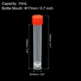 thumbnail image 2 of Unique Bargains 10mL Plastic Test Tubes, 30 Pack Frozen Container Storage Red Screw Cap, Clear, 2 of 6
