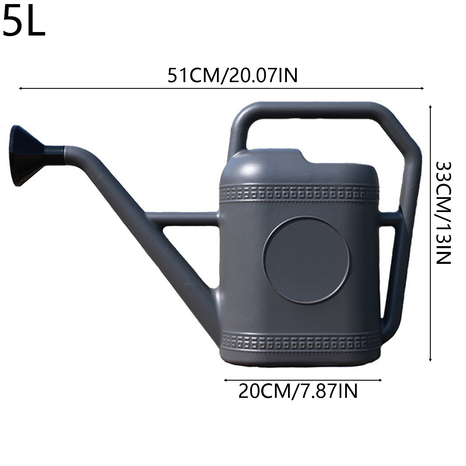 Large Capacity Garden Watering Can, Long Spout Plastic Water Pot with Detachable Sprinkler Head for Outdoor Plants