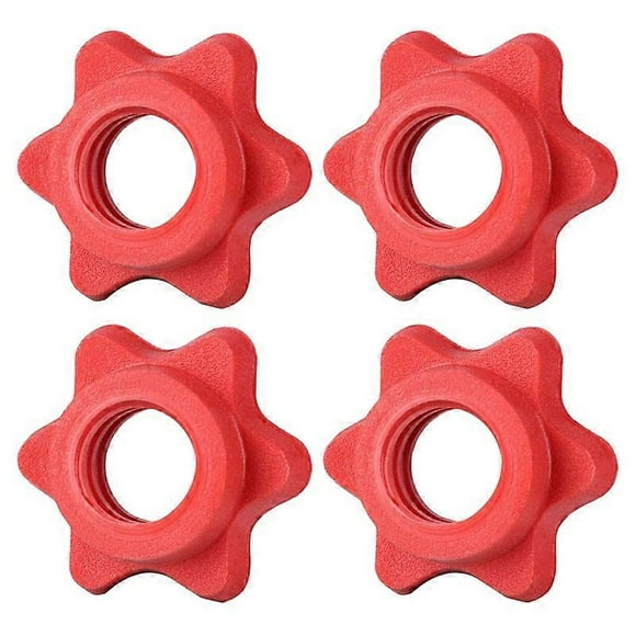 4Pcs/set Spinlock Collars Anti-Slip Spin-Lock Collar Hex Nuts Screw Clamp Spinlock Collar for Dumbbell Weight Lifting