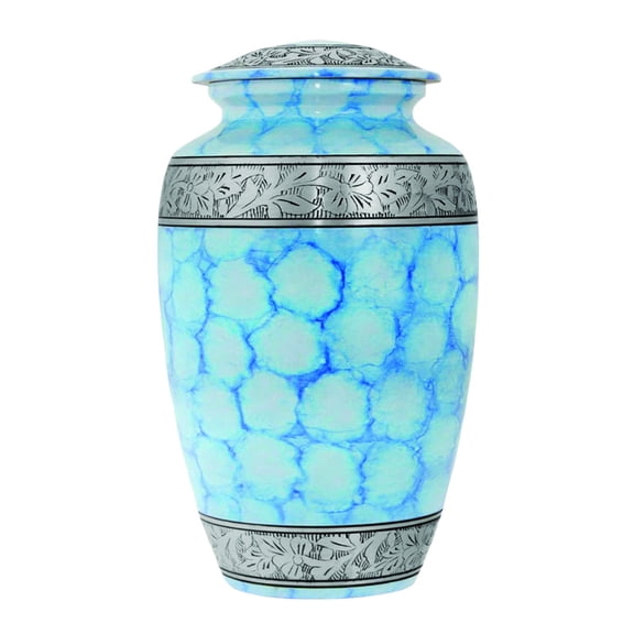Ample Crimination URN Without Engraving | Large 10.5" Elegant Memorial Urn for Ashes with Meena Floral Design & Engraving Option ACU060